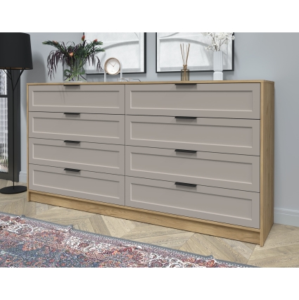 Kомод Тренд КТ-К197 (Дуб золотой ЛДСП/ Луна ЛМДФ) Ш1965 В1020 Г451